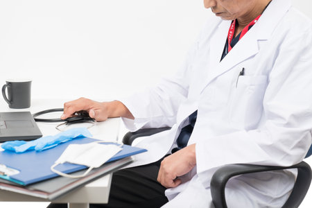 Tired Male Doctorの写真素材