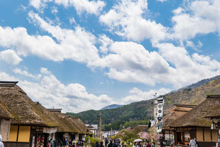 Ouchi-juku, a tourist destination in Fukushima Prefectureの写真素材