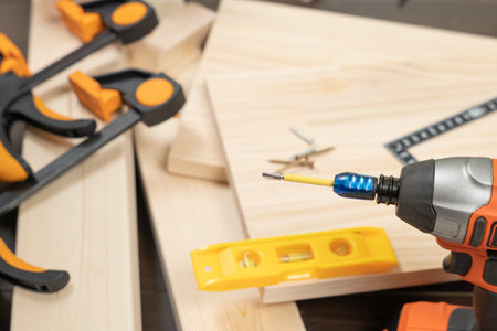 DIY image with materials and tools