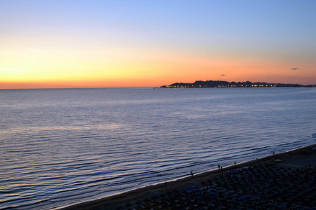 sea ??and eveningの写真素材