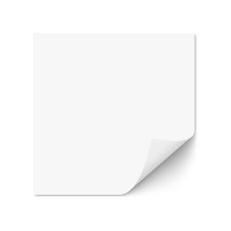Realistic paper sheet with shadow on white background for notes, messages or reminders.のイラスト素材