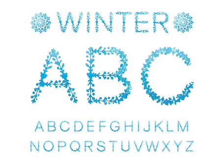 Winter abstract alphabetのイラスト素材