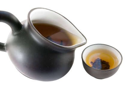 Cup of tea and the teapotの写真素材