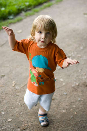 Little boy playing at the parkの写真素材