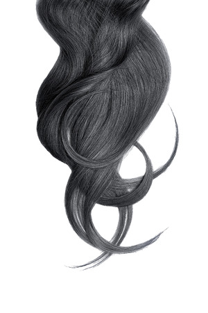 Black natural hair, isolated on a white backgroundの写真素材