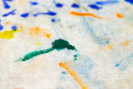 Stains on fabric macro shot. Clothes before washing. Clipart for advertising detergentsの写真素材