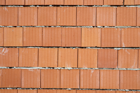 front view of brick wall, background close up