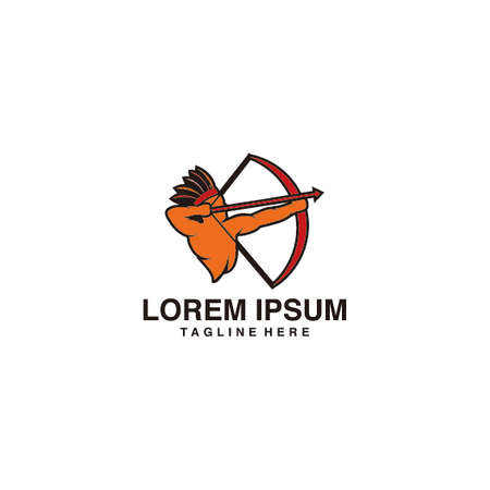ndian Tribal Archery Logo Vector Icon Illustrationのイラスト素材