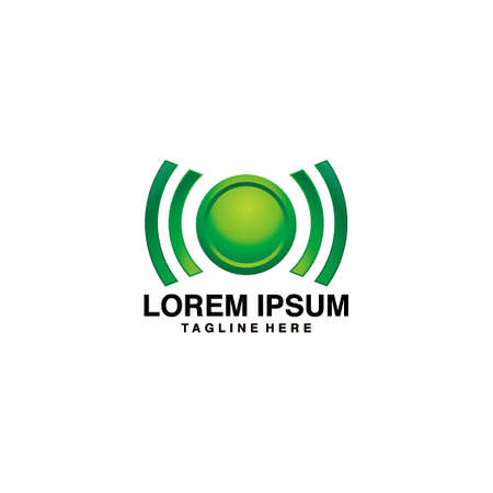 connect logo with wifi signalのイラスト素材