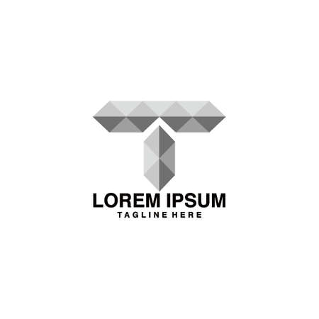 Minimal vector graphic alphabet symbol. Letter T logo.のイラスト素材