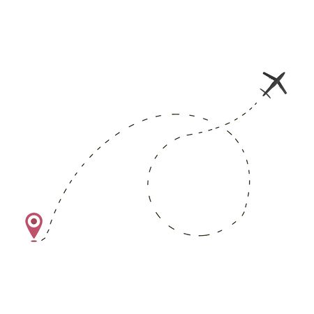 Plane with red destination point. Vector EPS 10のイラスト素材