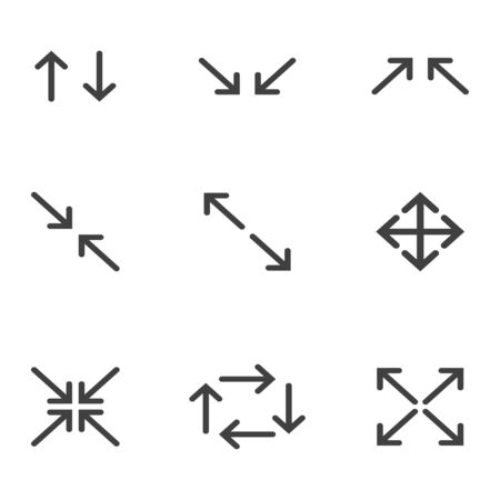 Set of arrow icons. Simple arrow style in flat. Vector EPS 10.のイラスト素材