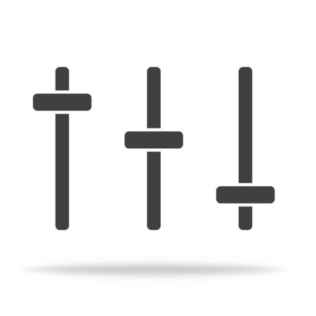 Equalizer media icon. Sound control set. Mixer for music and audio. Voice recording system. Studio...