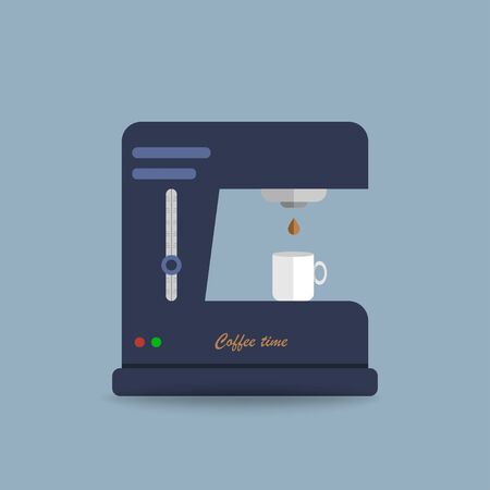 Coffee machine with cup and shadow in flat design. Vector EPS 10のイラスト素材