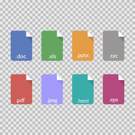 Document file formats like doc, pdf, xls. Vector EPS 10のイラスト素材