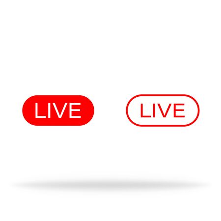 Live stream icon. Online broadcast symbol. Television vector isolated sign. Media live button. Streaming logo. Vector EPS 10.のイラスト素材
