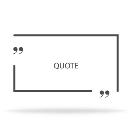 Square quote icon. Blank template of dialogue frame. Quotation border icon. Template for text message. Vector EPS 10.のイラスト素材