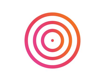 Target of success illustration. Aim or goal isolated circle in rainbow colorful design. Targeting dartboard of idea or shot. Target with modern design. Aiming object. Vector EPS 10のイラスト素材