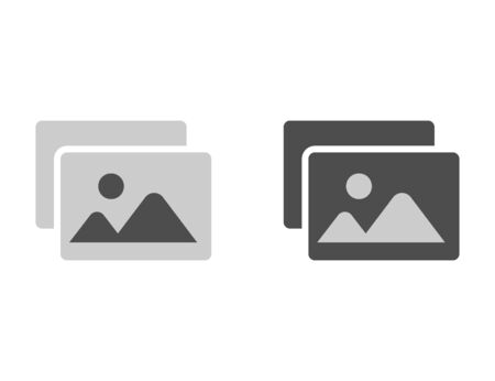 Image silhouette icon in black and white. Picture gallery file thumbnail. Simple pictogram of photo or media file in flat design simple design. File icon. Thumbnail of media file. Vector EPS 10.のイラスト素材