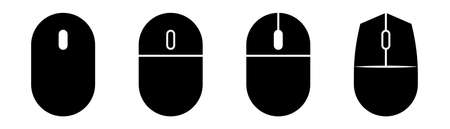 Computer mouse icons. Cursor pointer in black. Mouse pictogram. Navigation pointerのイラスト素材