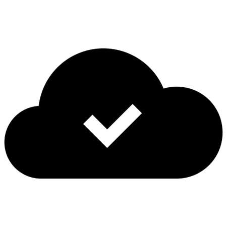 Ready status with cloud. Checkmark sign and cloud symbolのイラスト素材