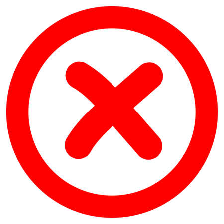 Red cross. Wrong symbol. Incorrect sign. Error in circleのイラスト素材