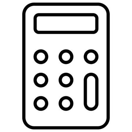 Outline calculator in black. Transparent calculator symbol.のイラスト素材