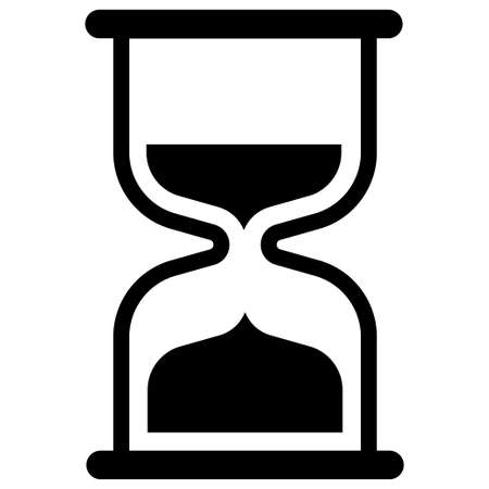 Hourglass. Sandglass in black. Outline hourglass. Transparent sand watchのイラスト素材