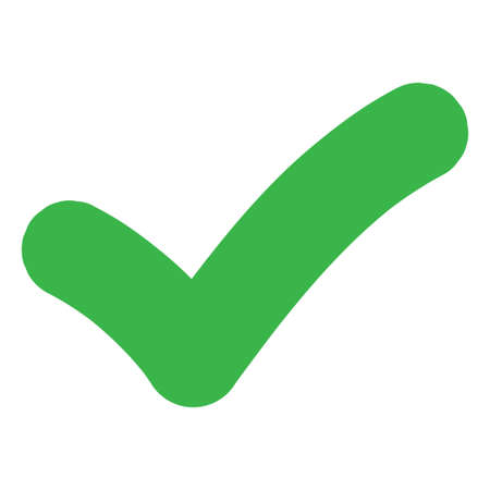 Checkmark tick. Correct symbol in green. Yes sign. Green checkmark illustration. Vote iconのイラスト素材