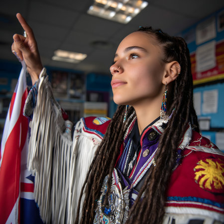 Portrait of beautiful young woman with braids in the brazilian costumeの素材