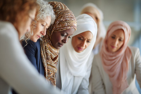 Group of multiethnic businesswomen in a meeting in the officeの素材