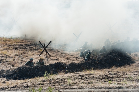 German Soldiers in trenchのeditorial素材