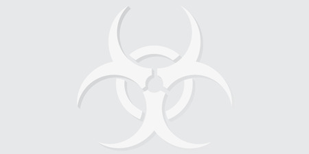 Biohazard sign white with shadowのイラスト素材