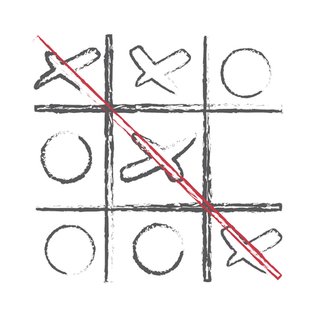 Hand drawn XO vector scribble icon symbol illustration blackのイラスト素材