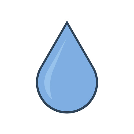 Blue shiny water drop. Vector illustrationのイラスト素材