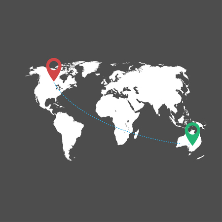 Colorful Hi detailed Vector world map complete with all countries namesのイラスト素材