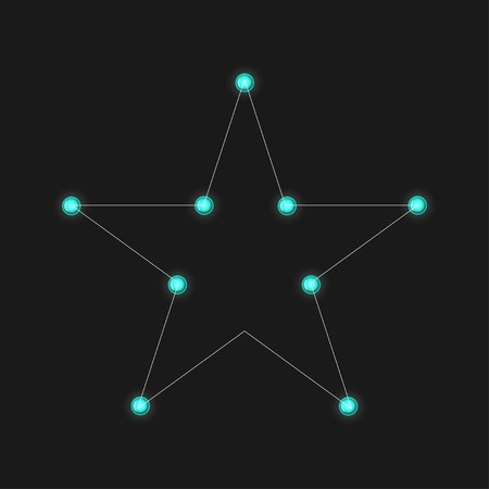 Shining retro neon star. Vintage bright sign board for your design. Vector illustration.のイラスト素材