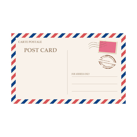 Vector illustration of blank airmail envelope with stamp and rubber stampのイラスト素材