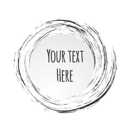 Vector ink grunge circle frameのイラスト素材