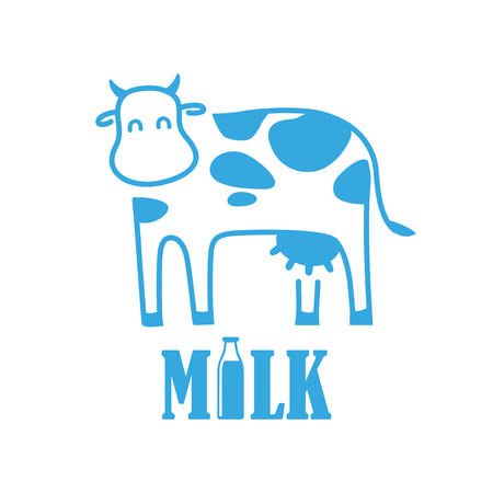 The original concept poster to advertise milk. Vector sticker.のイラスト素材