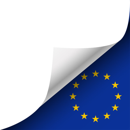 Paper - bottom corner - Country flag of EUのイラスト素材
