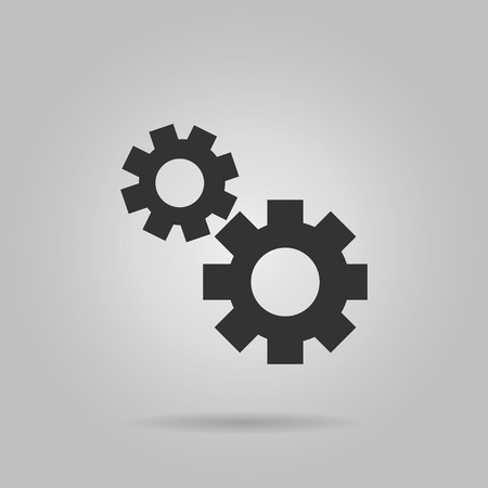 Gear line icon, flat vector graphic on isolated background.のイラスト素材