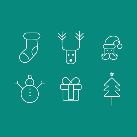 Christmas Icons with blue Backgroundのイラスト素材