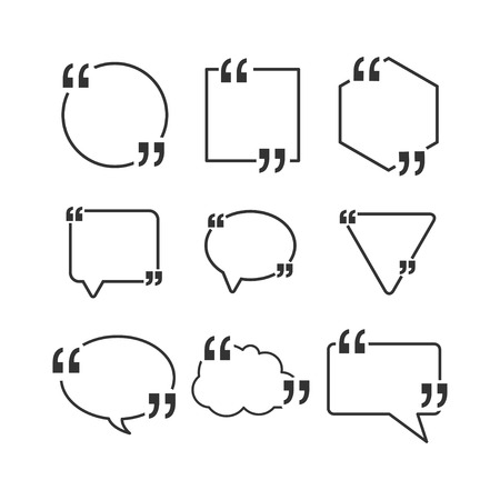 Quote frames. Blank template with print information design quotes.のイラスト素材