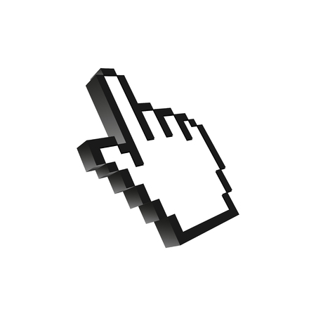Pixel hand cursor Icon.のイラスト素材