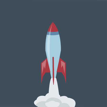 Rocket launch,ship.vector, illustration concept of business product on a market.のイラスト素材