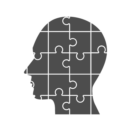 Vector puzzles human profile.のイラスト素材