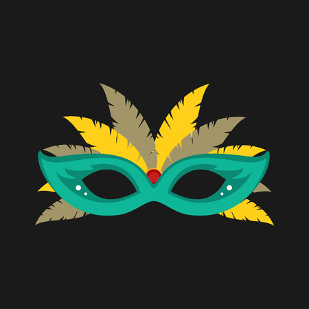 Mask cartoon flat icon. Brazil. Ceremony.Vector illustrationのイラスト素材