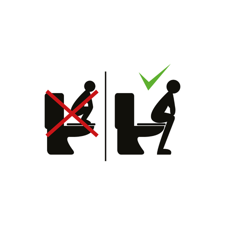 Toilet rules stickers setのイラスト素材
