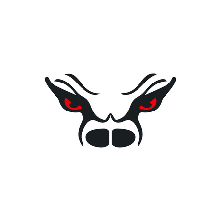 Vector image of an bull head on white backgroundのイラスト素材